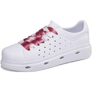 kumosaga Damesmode Sneakers, 2024 Nieuwe Lichtgewicht & Ademende EVA Sneakers, Antislip Vetersluiting Comfortabele Casual Wandelschoenen for Dames Heren(White3,39 EU)