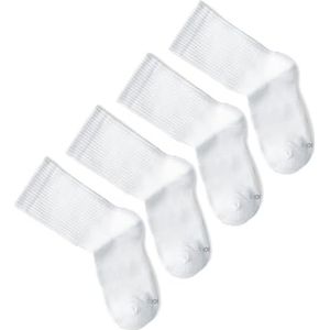 VITSOCKS Super Zachte BAMBOE Crew Skate Sportsokken Kinderen (4 PAAR) Jongens & Meisjes, wit, 31-34