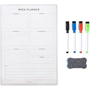 Planbooks - Magnetische Weekplanner - Whiteboard Weekplanner - Planbord - Familieplanner - A4 - Inclusief Stiften en Wisser