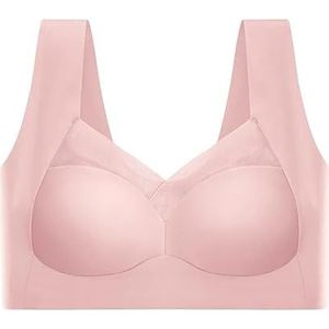 DCNIYT Naadloze Vrouwen Sport BH's Grote Maat Sport Tops Ondersteuning Toon Kleine Comfortabele Geen Stalen Ring Ondergoed Yoga Fitness Slaap Vest, roze, L