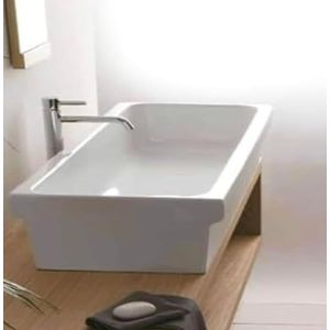 DOMUS BAGNO - wastafel met hangend kanaal 90 x 45 wit GALASSIA Nineve 2005