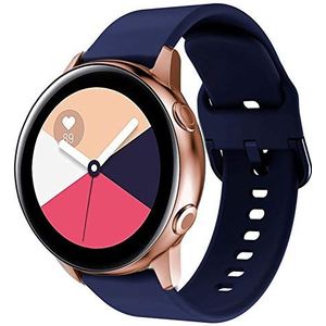 Lavaah Horlogeband, compatibel met Samsung Galaxy Watch Active/Active 2, 20 mm zachte siliconen vervangende band voor Galaxy Watch Active 2 44 mm/Galaxy Watch Active 40 mm, marineblauw