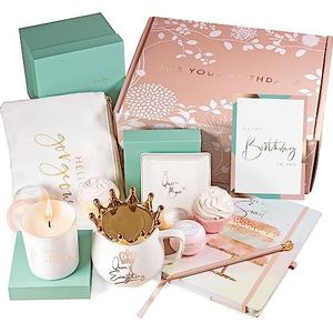 Happy Birthday Box for Women: 8 Birthday Gifts for Women Gift Baskets with Greeting Card - Gift Baskets for Women Birthday by Luxe England