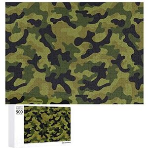 Camouflage Leger Groene Legpuzzel voor Volwassen Gepersonaliseerde Houten Jigsaw Foto Kunstwerk Voor Thuis Wanddecoratie Gift 500 STKS