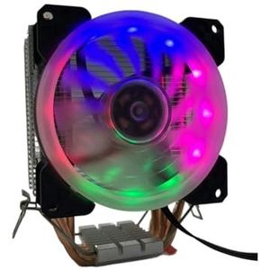3-draads radiator met 4 vaste kleurbuizen, constante snelheid, stille en kleurrijke RGB-ventilator 1700/1156/AMD (9 cm cool)
