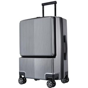 Koffer Trolleybagage met aluminium frame, zakenreiskoffer op wielen, koffer met laptoptas (Color : Zipper1, Size : 26inch)