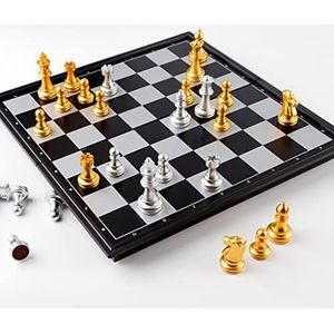 Schaakspel Bordspellen Magnetische schaak set houten schaakspel met opvouwbare schaakbord, schaakstukken, & opslagboxchess set hout bordspel Games voor Volwassenen (Color : 36cm)