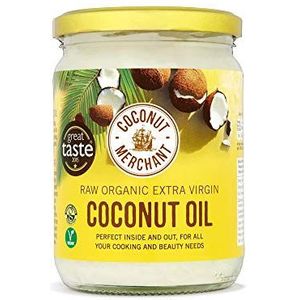 Coconut Merchant Biologische kokosolie 500ml | Extra vierge, rauw, koudgeperst, ongeraffineerd | Ethisch geproduceerd, veganistisch, ketogeen en 100% natuurlijk | voor haar, huid en om te koken
