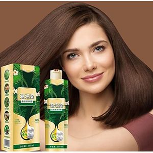 Onmiddellijke Bruine Haarkleuringsshampoo - Plantaardige Natuurlijke Ingrediënten, Organische Haarkleur, 100% Dekking, Langdurige Uniseks Kleurshampoo, 300 ml