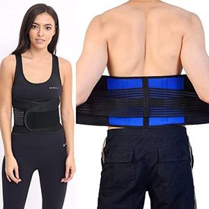 Body en Base TM, Verstelbaar Neopreen Dubbele Trek Lumbar Ondersteuning Onderrug Riem Brace Pijnverlichting Large (33-36 inches)