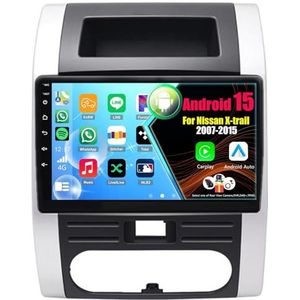 Android 15 Autoradio Voor Nissan X-trail 2007-2015 met Draadloze Carplay Android Auto, 9 Inch Autoscherm Soporta Bluetooth WIFI GPS FM/RDS(8Core(8+128GB))