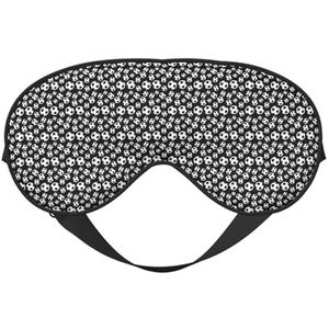 Voetbal Zwarte Print Zacht Oogmasker Gunstig Blok Licht Nap Nachtgebruik Reizen Camping Meditatie Yoga