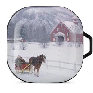 Winter of Northern Europe oordopjes hoesje compatibel met Samsung hard shell beschermhoes zwart-stijl
