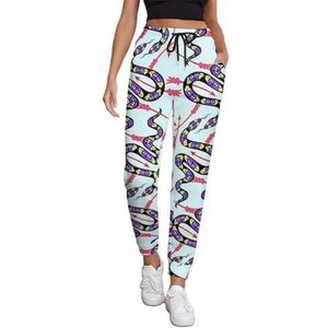 Paarse Snake Arrows Dames Joggingbroek Running Joggers Broek Casual Broek Elastische Taille Lange Met Zakken