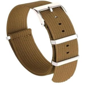 Smart Watch Armband Vervanging, Nylon horlogeband 18 mm 20 mm 22 mm Sport Universele vervangende horlogeband Canvas armband polsband(BrownA,20mm)