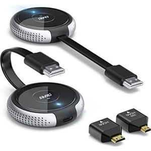 HDMI draadloze Zender en Ontvanger, 4K / 5G HDMI Draadloos Overdragen en Ontvanger 50M Afstand met Externe Antenne voor TV Streaming, Productie van Meerdere Camera's