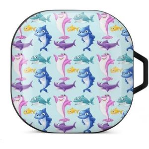 Mooie haai oordopjes hoesje compatibel met Samsung hard shell beschermhoes zwart-stijl