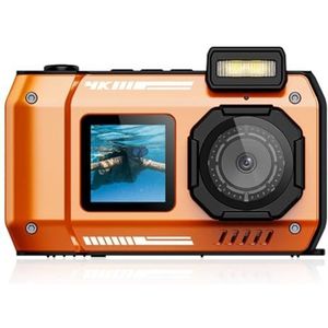 Orolotay Waterdichte Camera D50 Dual Screen Selfie Buitensporten HD Duiken Onderwater IP68 10 Meter Waterdicht voor Zwemmen, A