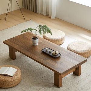 Lage hoogte salontafel, moderne lage salontafel, Japanse tafel voor zittend op de vloer, dineren, voor het zwevende raam, tatami, theesalon, woonkamer