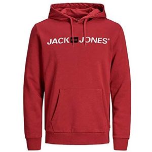 JACK & JONES Heren hoodie logo, rood (Rio Red/Reg Fit), M