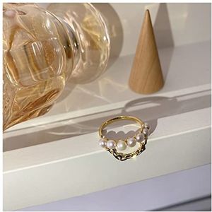 Ringen Gothic Design Sense Parel Ketting Goud Opening Ringen for Vrouw Koreaanse Mode-sieraden Bruiloft Girl's Set Accessoires 925 Sterling Zilver Ring