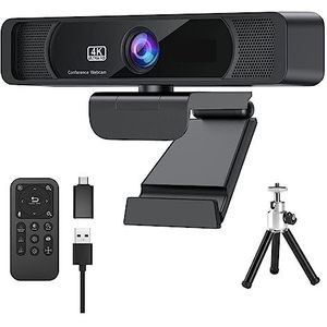 USB-webcamera Webcam HD 4K Webcam 120° Groothoek Webcam Met Microfoon En Afstandsbediening Streaming Web Camera for PC Conferencin Voor conferenties, opname