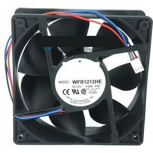 Voor Delta Electronics WFB1212HE F00 DC 12V 0,60A 120x120x38mm 3-draads serverkoelventilator