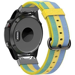 INEOUT 22mm Nylon Smart Watch Band bandjes Compatibel met Garmin Fenix ​​5 Plus 6 Pro 7 Forerunner 935 945 EPIX Quick Release Watchbands Vervanging (Color : Yellow, Size : 22mm For Fenix 7)