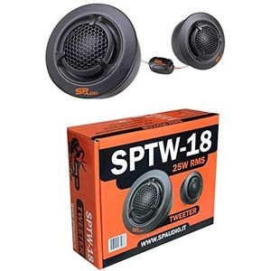 2 SP AUDIO SPTW-18 SP TW18 tweeter met 25 watt rms en 50 watt max van 5,8 cm in diameter met gereduceerde diepte slechts 2,05 cm gevoeligheid 90 db spl auto, per paar