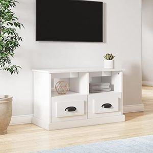 AUUIJKJF Entertainment Centra & TV Stands TV-meubel Hoogglans Wit 80x35x50 cm Engineered Houten Meubels