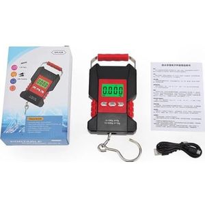 Volledig waterdichte weegschaal USB oplaadbare draagbare digitale ophanghaakweegschaal Elektronische bagageweging Ingebouwde 1,5 m tape