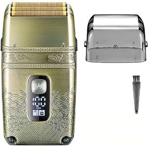 Metalen nat-droog elektrisch scheerapparaat for mannen, oplaadbaar elektrisch scheerapparaat for haar en baard, wasbaar gezichtsscheerapparaat for kale hoofden