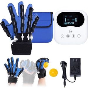 Revalidatierobothandschoen, Vingertrainingsapparaat Voor Beroerte-Hemiplegie Voor PatiëNten Met Handdysfunctie, Passieve Training + Spiegeltraining + Gespleten Vingertraining,LeftL