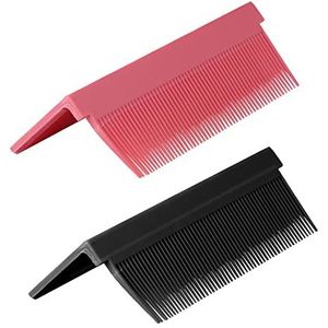 Stijltang Kam - Rood en Zwart - Accessoire voor Platte Ijzeren Kammen - 2 Stuks