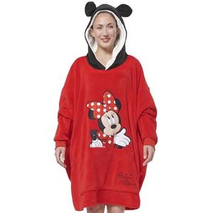 United Labels Disney Minnie Mouse oversized hoodie-deken met mouwen en capuchon voor dames, rood, knuffeltrui, eenheidsmaat, pluizige dekentrui, rood, One size