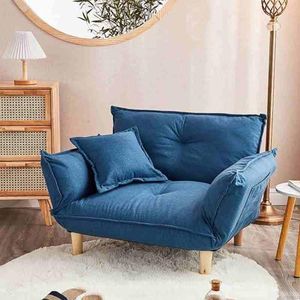 Converteerbare Vloerfauteuil, Opklapbare Gestoffeerde Slaapbank Met Verstelbare Rugleuning En Armleuning, Metalen Frame En Kussens Voor Woonkamer Slaapkamer bright blue-2