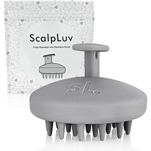 scalpluv | Hoofdhuid Massager Haarborstel, 3-in-1 Haar Massager, Exfoliator, Bevordert de haargroei, Roos behandeling, Waterdichte Douche Hoofdhuid Scrubber met Zachte Haren, Shampoo Scrubber (Grijs)