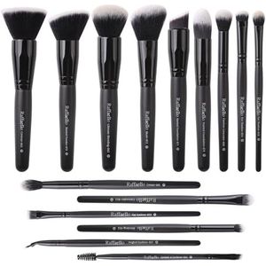 Make-up borstels set 15 stuks professionele synthetische | Premium reizen make-up borstel | wreedheid gratis borstelharen foundation poeder Blush cosmetische borstels | cadeau-idee