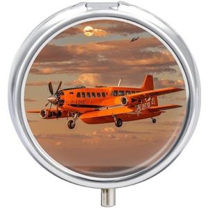 Oranje Daglicht Vliegtuigen Pil Doos Pil Case Pil Organizer Geneeskunde Pil Organizer Wekelijkse Pil Organizer Pil Houder Kleine Pil Case Pil Containers Pil Houder voor Purse