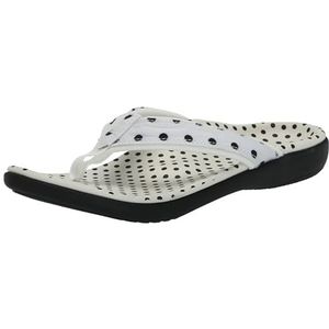 Spenco Yumi Nuevo Dot Flipflop voor dames, Wit weelderige tuin, 36.5 EU Breed