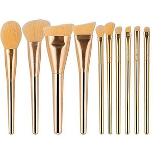 MQPALZKD 11-delige Golden Mango Collection Make-upborstelset Borstels Vergulde make-upborstels Complete set