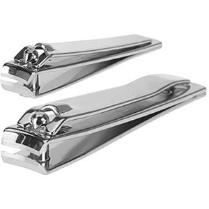 Nagelknipper van roestvrij staal, nagelknipper voor teennagels en vingernagels (set 2 x nagelknipper)