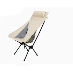 DPNABQOOQ Ultra lichte campingstoel draagbare klapstoel ademende strandstoelen visstoel wandeling relaxstoel huishoudelijke tuinstoelen (maat: groot rijstwit)