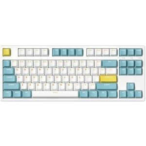 QPSJXN Drie-Mode RGB hot-swapping TKL mechanisch toetsenbord, 87, draadloos, Bluetooth bedraad, compatibel met de winst (zeezout citroen)