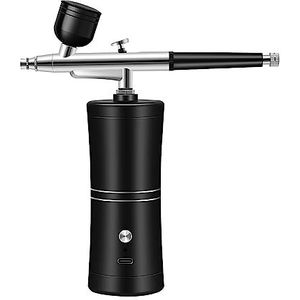 Elektrisch verfspuitpistool Airbrush met compressorset for Nail Art Tattoo Craft Cake Nauwkeurige Controle(Black)