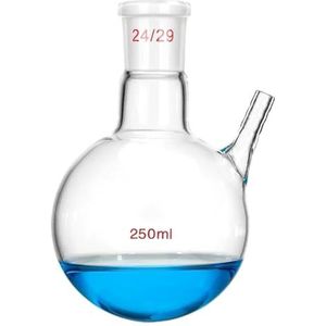 Hoge temperatuurbestendige enkelvoudige glazen bolvormige ronde bodemreactiekolf met vertakkingsbuis(500ML-mouth 24)