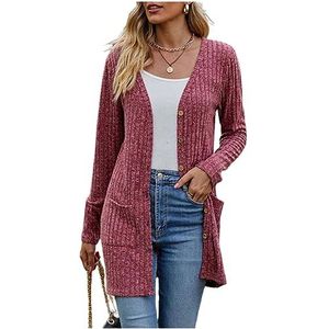 NOGRAX - Dames Vest - Bordeaux - V-hals - Gebreide Trui