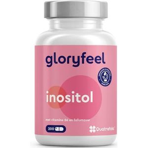 Inositol Capsules - 2000 mg Myo Inositol per Dag - 200 Capsules - Verrijkt met Vitamine B6 en Foliumzuur