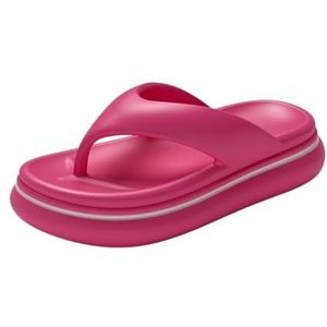 Doucheschoenen, Zomerse dikke zool strandslippers - Comfortabele EVA-slippers for dames en heren(Rosered,36 EU)