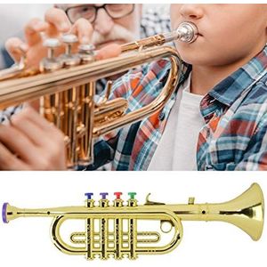 Kid-trompet, Kid-trompet Gouden gecoate buikspieren Kinderen Preschool Muziekspeelgoed Geschenk Blaasinstrument, om het ritmegevoel van kinderen te trainen en hun muzikale intelligentie te promoten
